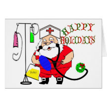 BUENAS FIESTAS CASQUILLO DE LA ENFERMERA DE SANTA, TARJETAS