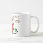 BUENAS FIESTAS CASQUILLO DE LA ENFERMERA DE SANTA, TAZA DE CAFÉ