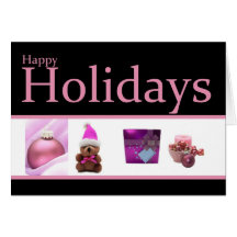 buenas fiestas collage negro rosado del navidad felicitacion 