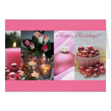 ¡Buenas fiestas! collage rosado del navidad Felicitación