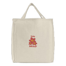 Buenas fiestas con el bolso bordado Poinsettias Bolsas