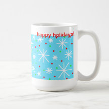 buenas fiestas copos de nieve tazas