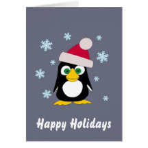Buenas fiestas del pingüino Nevado Tarjetón