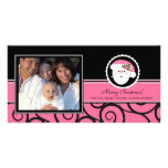 Buenas fiestas foto rosada única de Santa Tarjeta Con Foto Personalizada