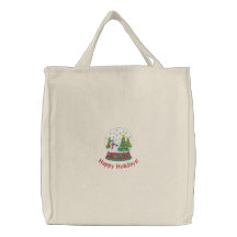 Buenas fiestas la bolsa de asas con Snowglobe bord