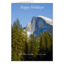 Buenas fiestas, media bóveda Yosemite California Tarjeta