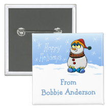 Buenas fiestas muñeco de nieve pins