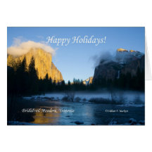 Buenas fiestas, prado Yosemite CA de Bridalveil Tarjetas