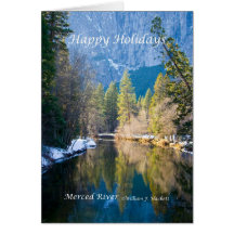 Buenas fiestas, río Yosemite California de Merced Felicitación