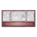 Buenas fiestas rojo moderno elegante tarjetas con fotos personalizadas