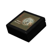 Buenas fiestas saludando - ardilla gris caja de joyas