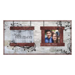 Buenas fiestas tarjeta de la foto de familia - tab tarjeta con foto personalizada