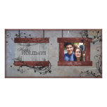Buenas fiestas tarjeta de la foto de familia - tab tarjeta personal con foto