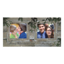 Buenas fiestas tarjeta de la foto de la familia 2  tarjetas fotográficas 