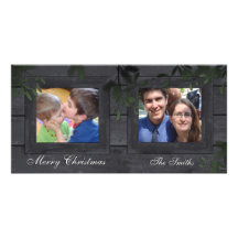 Buenas fiestas tarjeta de la foto de la familia 2  tarjeta fotografica  