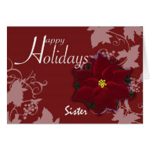 Buenas fiestas tarjeta del Poinsettia del navidad 