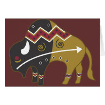 Búfalo indio tribal felicitacion 