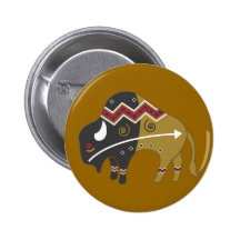 Búfalo indio tribal pins