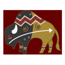 Búfalo indio tribal postales
