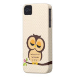 Búho anaranjado lindo Case-Mate iPhone 4 funda