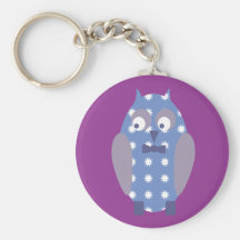 Búho azul llaveros personalizados