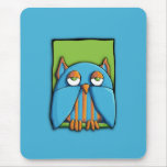 Búho azul Mousepad azulverde Alfombrilla De Ratones