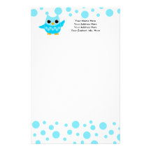 Búho azul papelería de diseño