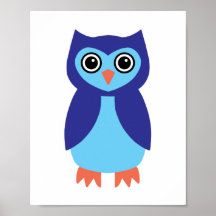 Búho azul poster