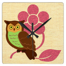 Búho con diseño floral relojes