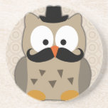 Búho con el bigote y el gorra posavasos manualidades