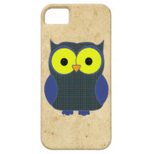 Búho de la tela escocesa de PattersonTartan iPhone 5 Carcasas