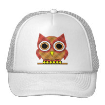 búho de la tela escocesa gorros bordados