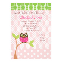 Búho de las rosas fuertes invitaciones
