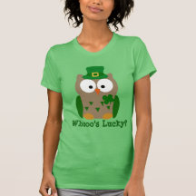 Búho del día de St Patrick afortunado de Whooo Camisetas