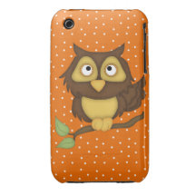 Búho del dibujo animado (moreno) iPhone 3 funda
