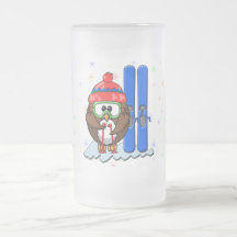 búho del esquiador taza