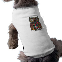 Búho del remiendo camiseta de perrito