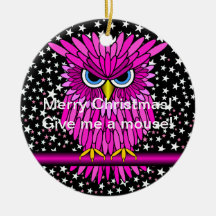 búho divertido de las Felices Navidad Ornamento Para Arbol De Navidad