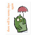 búho en la lluvia - escriba su propio texto postales