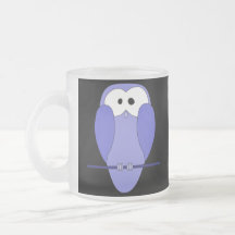 Búho en la noche. Azul, negro Taza De Café