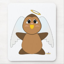 Búho Huggable de Brown del ángel Tapete De Raton
