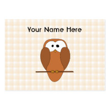 Búho lindo de Brown, fondo beige del control Plantillas De Tarjeta De Negocio