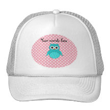 Búho lindo de la turquesa gorro de camionero