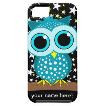 búho lindo de la turquesa iPhone 5 protectores