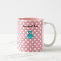 Búho lindo de la turquesa taza de café