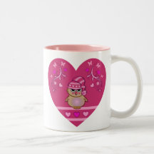 Búho lindo del bebé de la taza del dibujo animado 