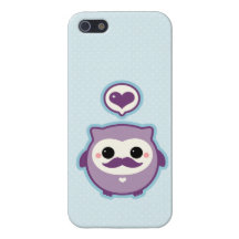 Búho lindo del bigote iPhone 5 fundas