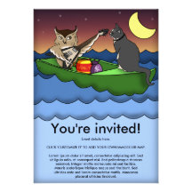 Búho más el minino, invitación