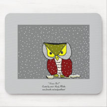 "Búho "… Mousepad del invierno… Tapetes De Ratón