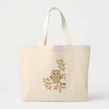 Búho musical del árbol bolsas de mano